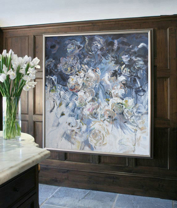 Abstract Flower Oil Painting Large Size Modern Wall Art #ABS0A8